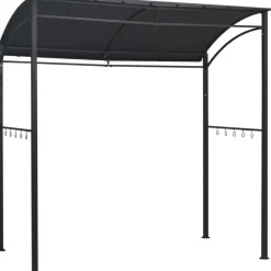 Bbq-huvimaja 215x150x220 cm antrasiitti teräs