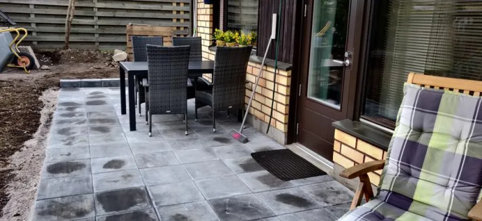 Betonilaatta Rudus 398x398x50 mm sileä mustaharmaa