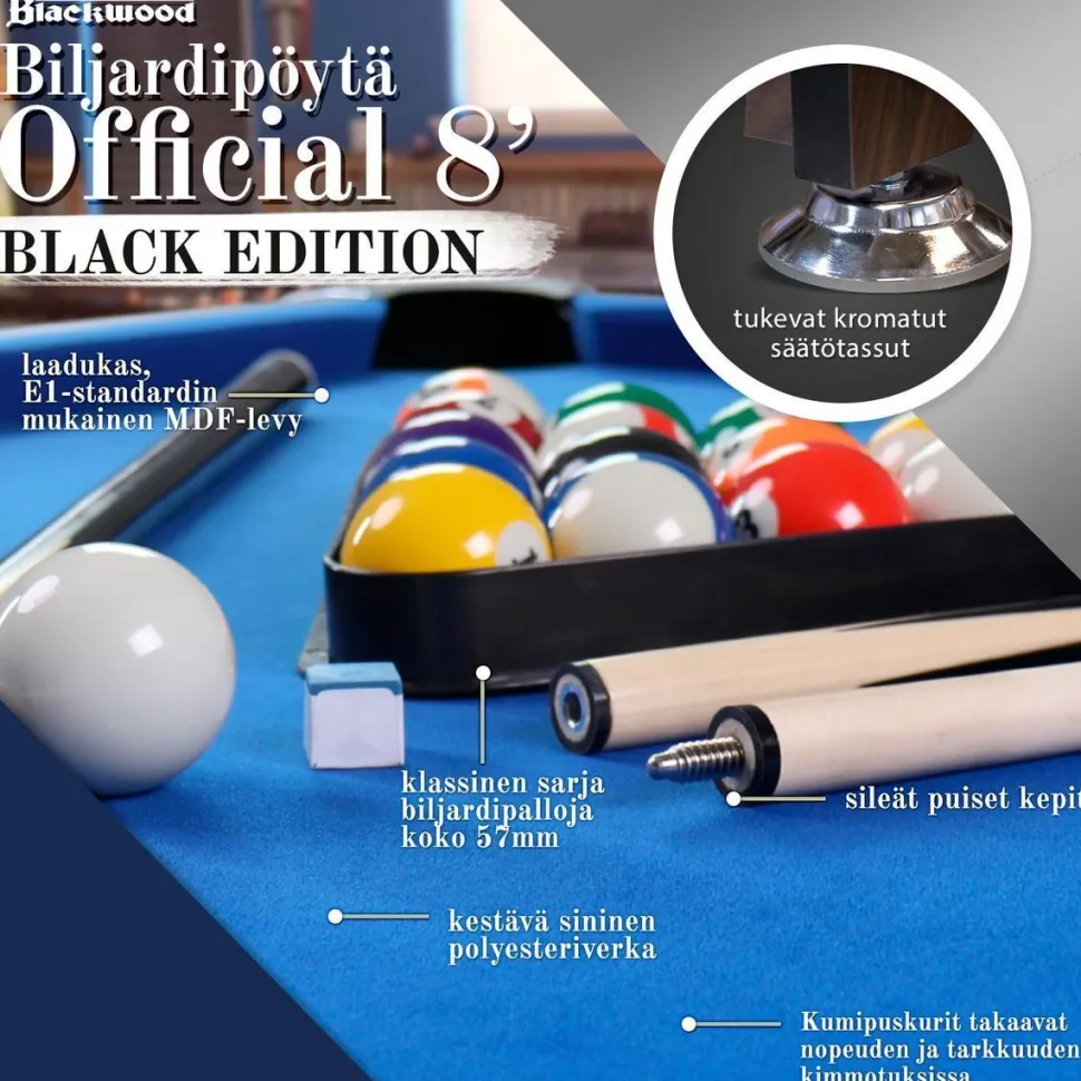 Biljardipöytä Blackwood Official 8' eri värejä
