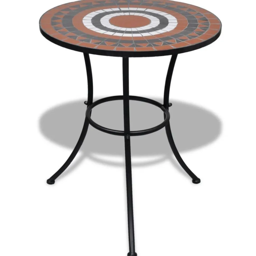 Bistrokalustesarja 3-osainen mosaiikki terrakotta ja valkoinen