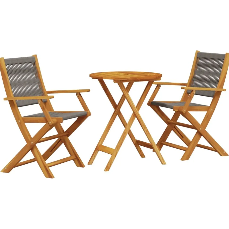 Bistrosarja 3-osainen musta polypropeeni ja täysi akasiapuu (81793)