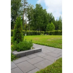 Citymuurikivi Lakka lohko/sileä kulma, musta 360x180x150mm