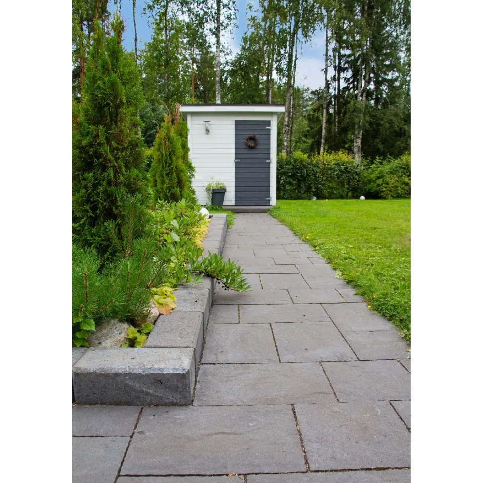 Citymuurikivi Lakka lohko/sileä kulma, musta 360x180x150mm