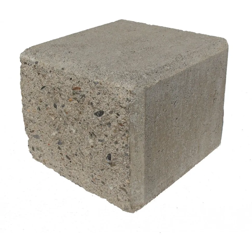 Citymuurikivi Lakka lohko/sileä puolikas, harmaa 180x180x150mm