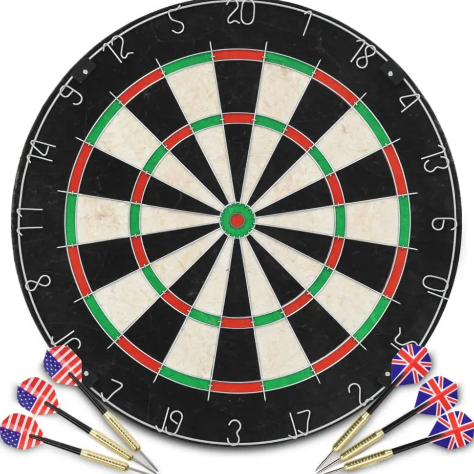 Darts-taulu ja 6 tikkaa, sisal