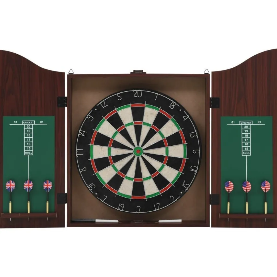 Darts-taulu kaapilla ja 6 tikkaa, sisal