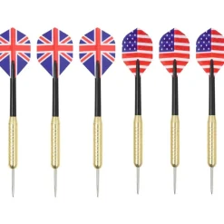 Darts-taulu kaapilla ja 6 tikkaa, sisal