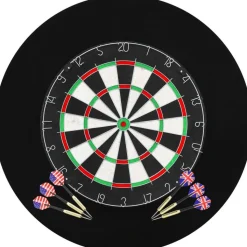Darts-taulu reunuksella ja 6 tikkaa, sisal
