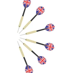 Darts-taulu reunuksella ja 6 tikkaa, sisal