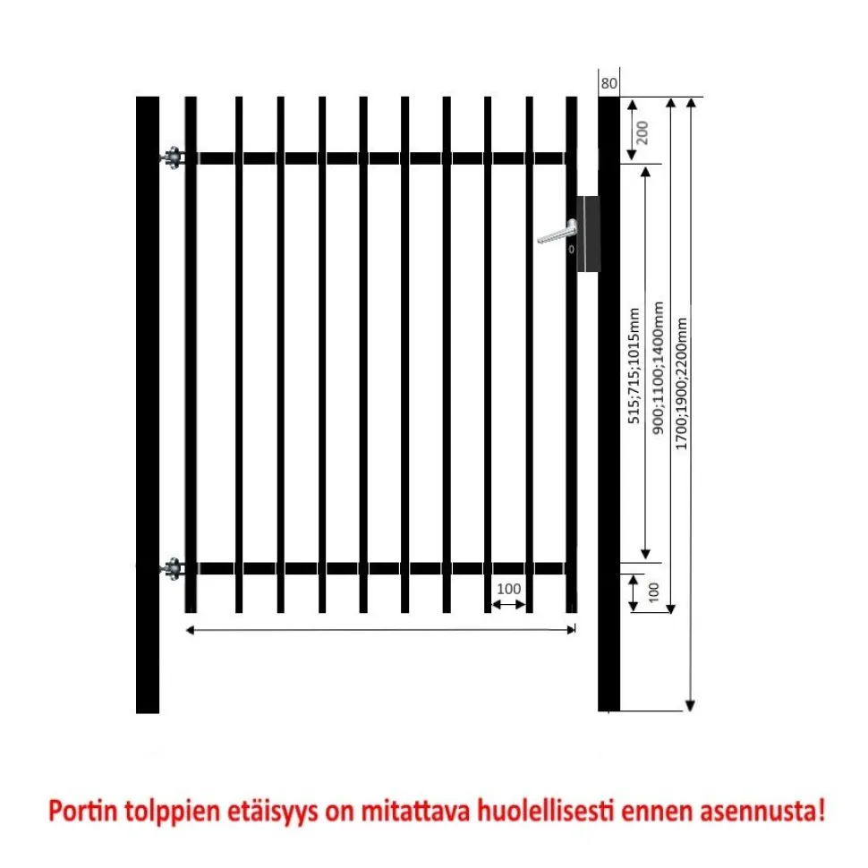 Elementtiaidan käyntiportti AB Polar 1100 x 1140 mm