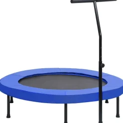 Fitness trampoliini kahvalla ja turvatyynyllä 122cm