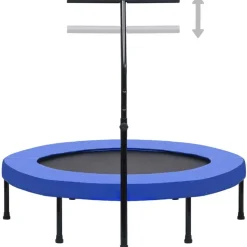 Fitness trampoliini kahvalla ja turvatyynyllä 122cm