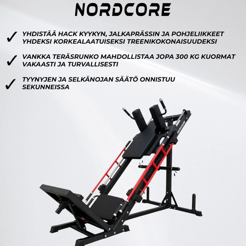 Hack Kyykky/Jalkaprässi/Pohjelaite Nordcore 3-IN-1