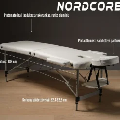 Hierontapöytä Nordcore Core A200, valkoinen