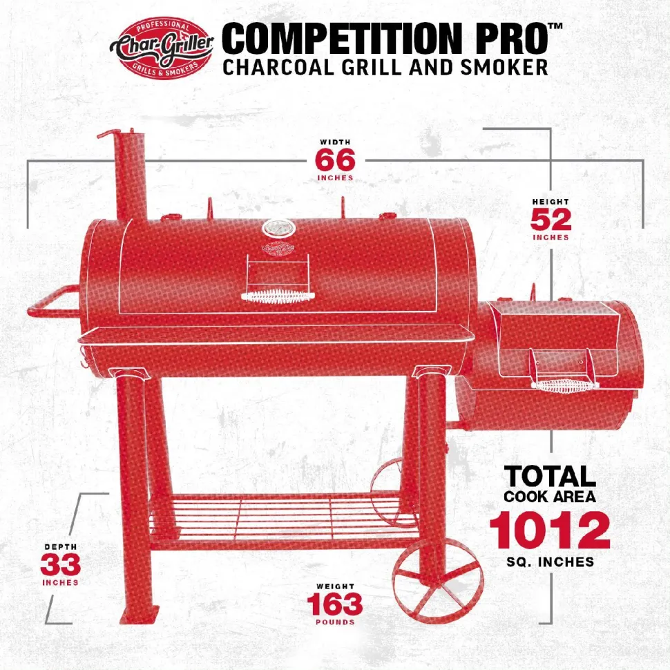 Hiiligrilli/savustingrilli Char-Griller Competition Pro Offset Smoker