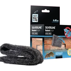 Hiiri ja rotta teräsvilla Silverline 40 mm x 400 mm
