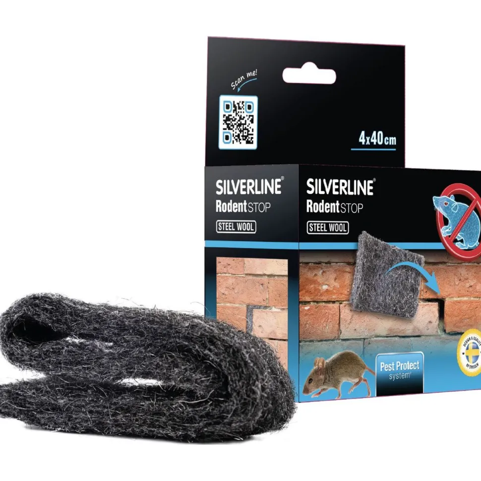 Hiiri ja rotta teräsvilla Silverline 40 mm x 400 mm