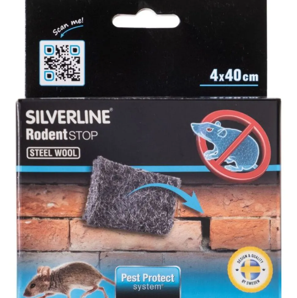 Hiiri ja rotta teräsvilla Silverline 40 mm x 400 mm