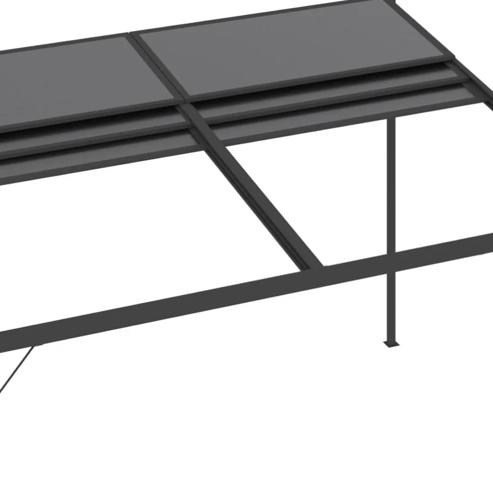 Huvimaja katolla 4x3x2,5 m alumiini ja teräs antrasiitti