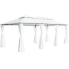 Huvimaja verhoilla 600x298x270 cm 180 g/m² valkoinen