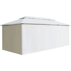 Huvimaja verhoilla 600x298x270 cm 180 g/m² valkoinen