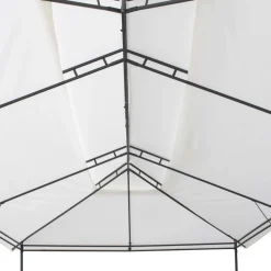 Huvimaja verhoilla 600x298x270 cm 180 g/m² valkoinen
