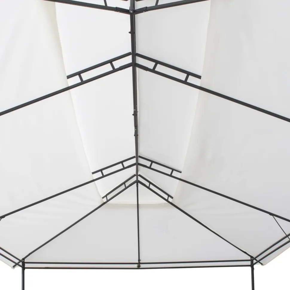 Huvimaja verhoilla 600x298x270 cm 180 g/m² valkoinen