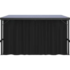 Huvimaja verhoilla 405x294x244 cm antrasiitti