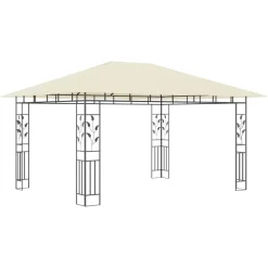 Huvimaja hyttysverkko ja LED-valonauha 3x3x2,73 m ruskeanharmaa