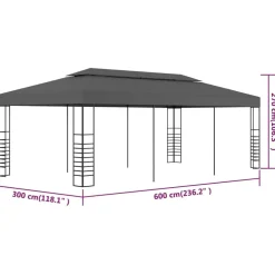 Huvimaja katos 3x6 m antrasiitti