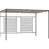 Huvimaja sisäänvedettävä katto 3x4x2,3 m 180 g/m² taupe