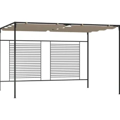 Huvimaja sisäänvedettävä katto 3x4x2,3 m 180 g/m² taupe