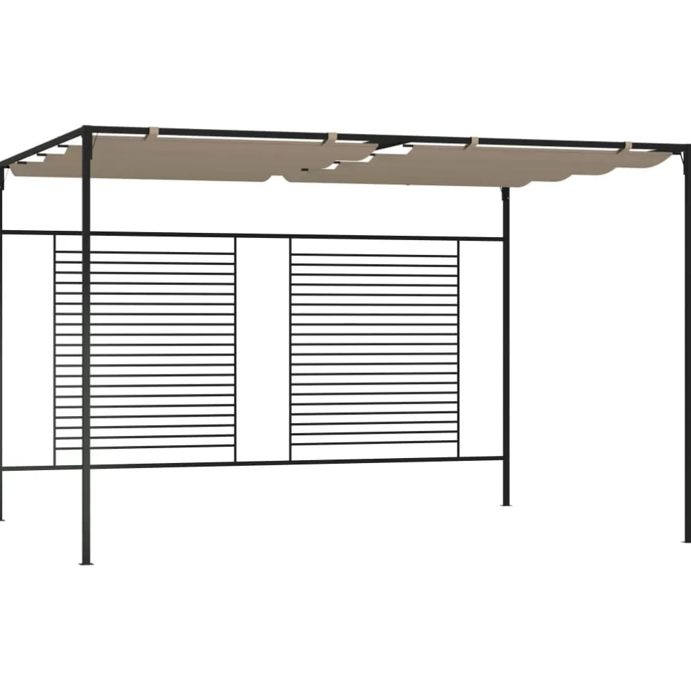 Huvimaja sisäänvedettävä katto 3x4x2,3 m 180 g/m² taupe