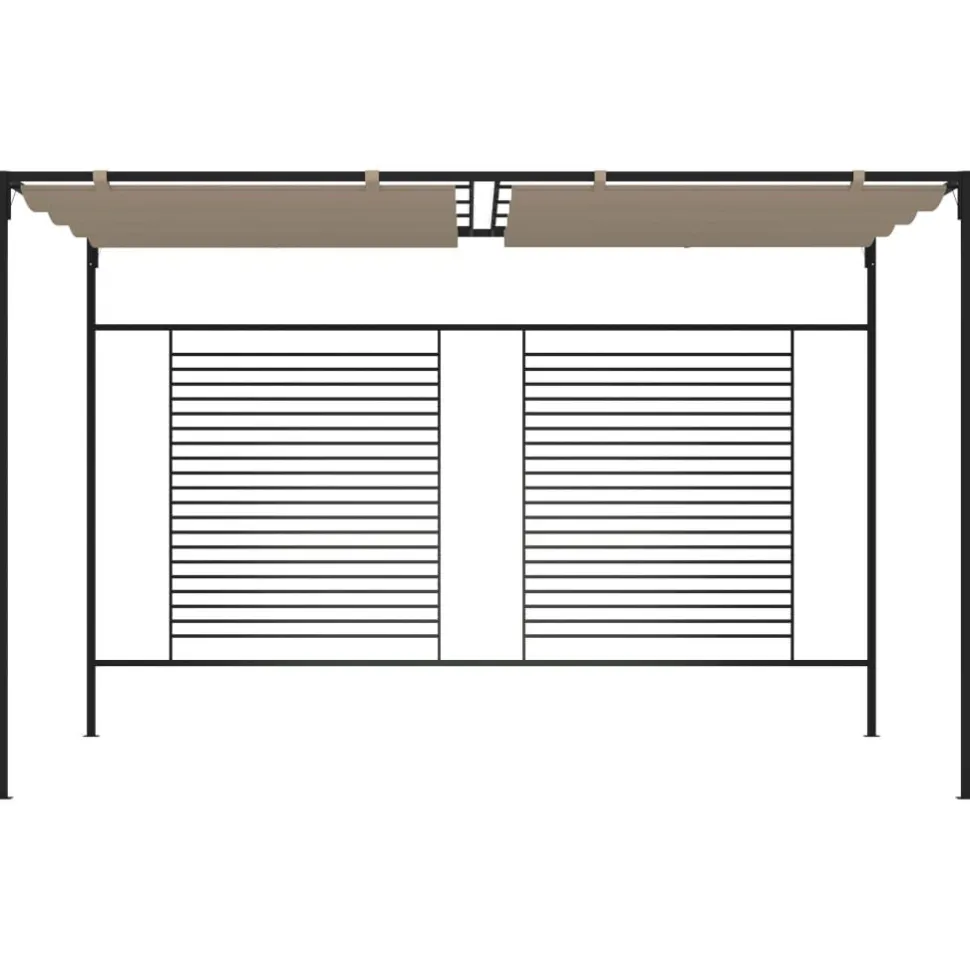 Huvimaja sisäänvedettävä katto 3x4x2,3 m 180 g/m² taupe