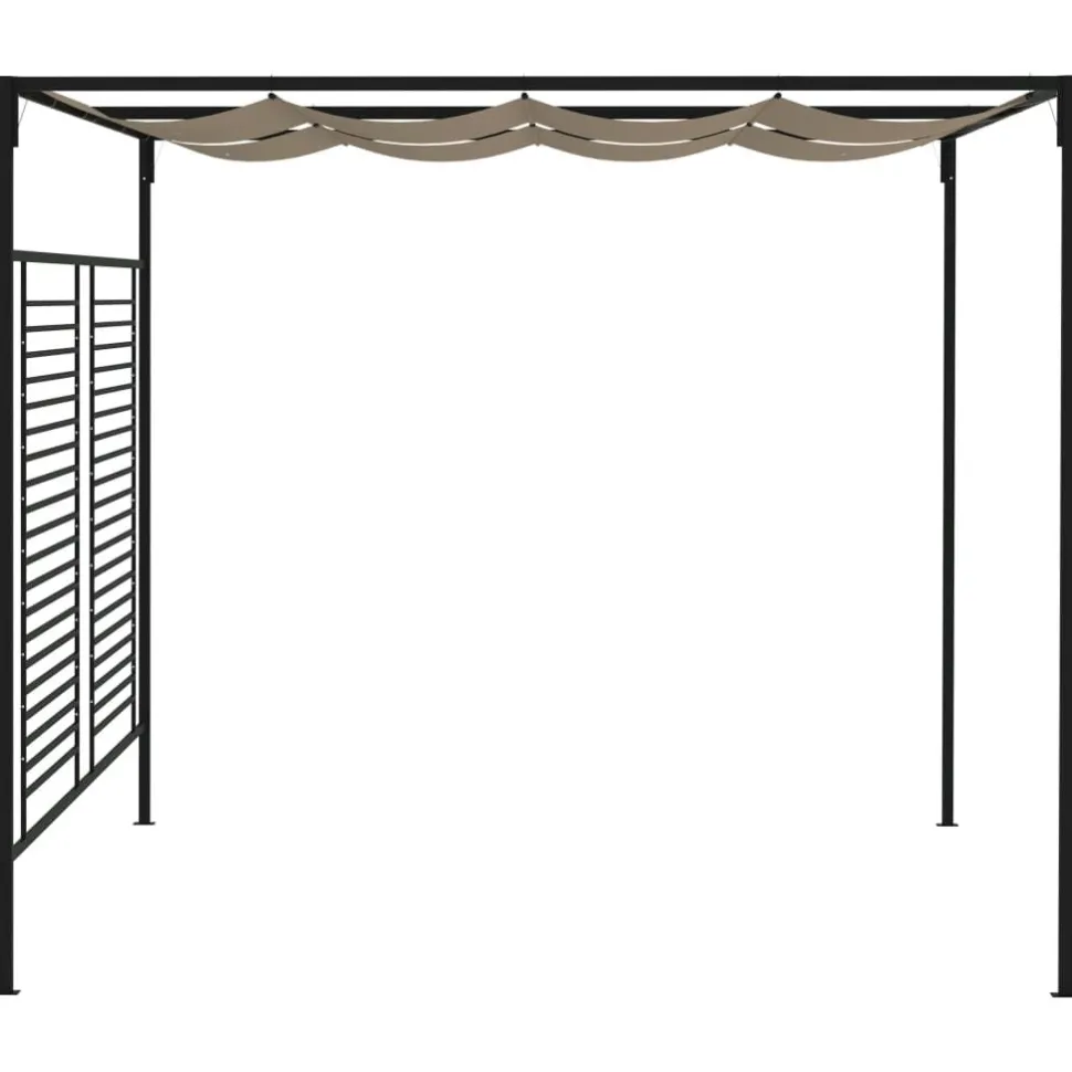 Huvimaja sisäänvedettävä katto 3x4x2,3 m 180 g/m² taupe