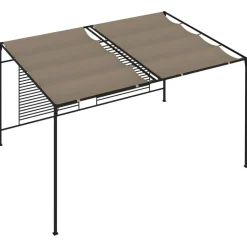 Huvimaja sisäänvedettävä katto 3x4x2,3 m 180 g/m² taupe