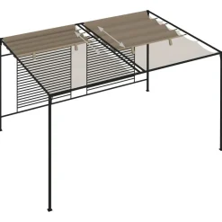 Huvimaja sisäänvedettävä katto 3x4x2,3 m 180 g/m² taupe