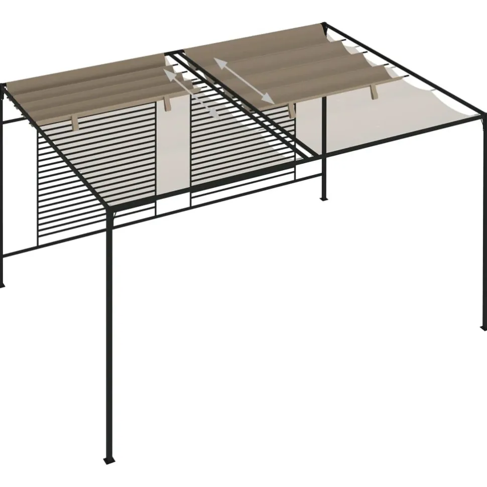 Huvimaja sisäänvedettävä katto 3x4x2,3 m 180 g/m² taupe