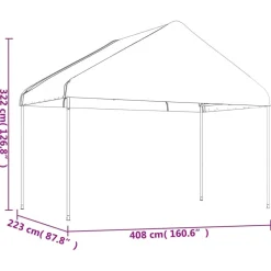 Huvimaja valkoinen 8,92x4,08x3,22 m polyeteeni