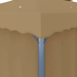 Huvimaja verhoilla 4x3 m alumiini harmaanruskea