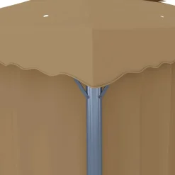 Huvimaja verhoilla 3x3 m alumiini harmaanruskea