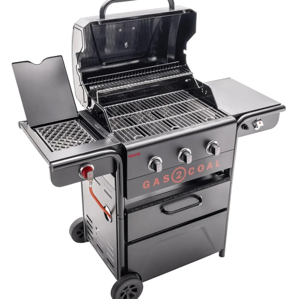 Hybridigrilli Char-Broil Gas2Coal 2.0 330 Special Edition, 3 poltinta, pihvinpaistopoltin