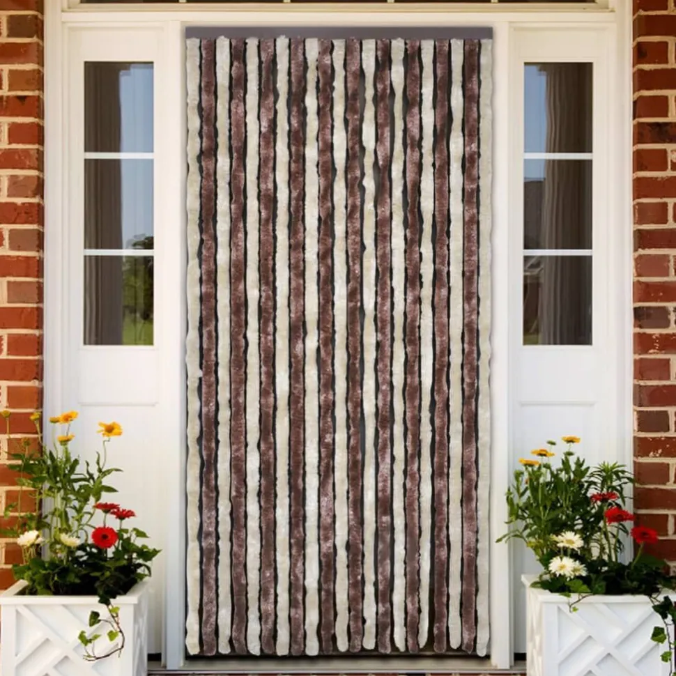 Hyönteisverho beige ja vaaleanruskea 56x200 cm chenille