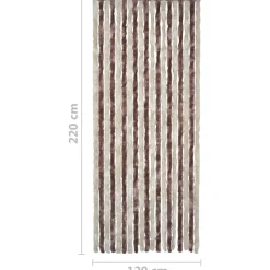 Hyönteisverho beige ja vaaleanruskea 120x220 cm chenille