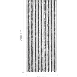 Hyönteisverho harmaa ja valkoinen 56x200 cm chenille