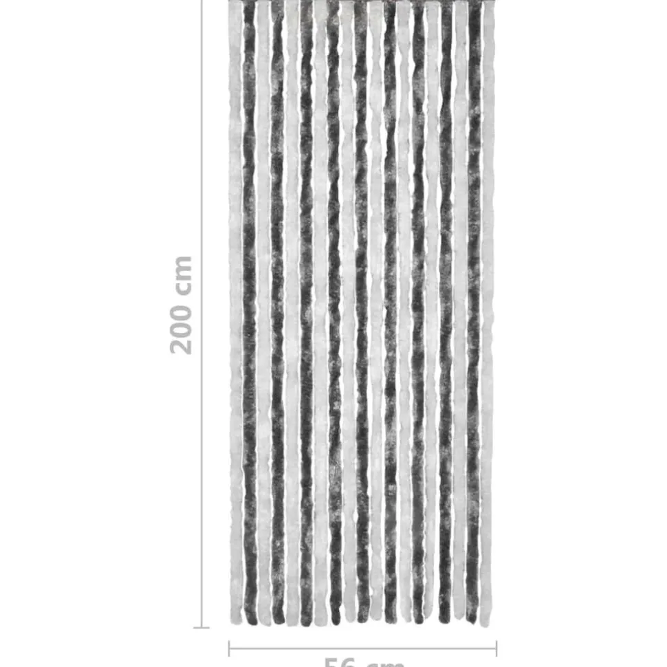 Hyönteisverho harmaa ja valkoinen 56x200 cm chenille