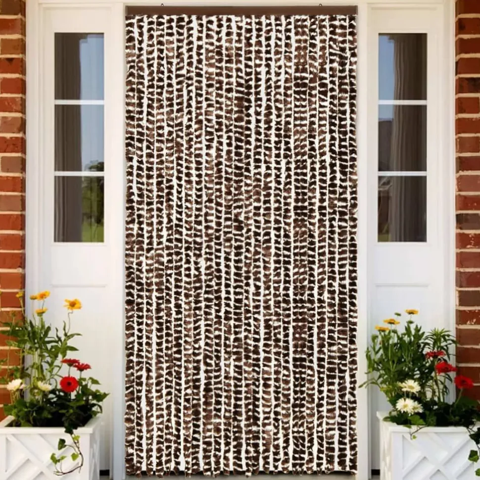 Hyönteisverho ruskea ja valkoinen 100x220 cm chenille