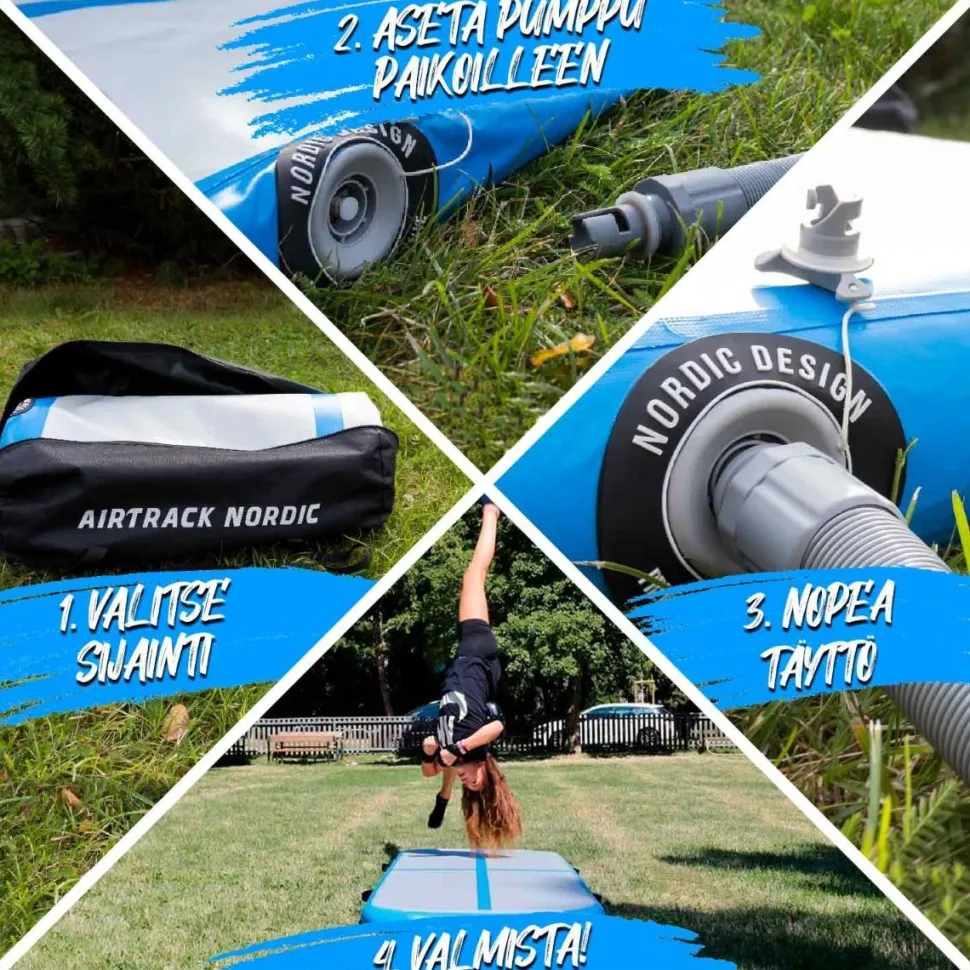 Ilmavolttipatja AirTrack Nordic Deluxe Wide ilmavolttirata eri kokoja