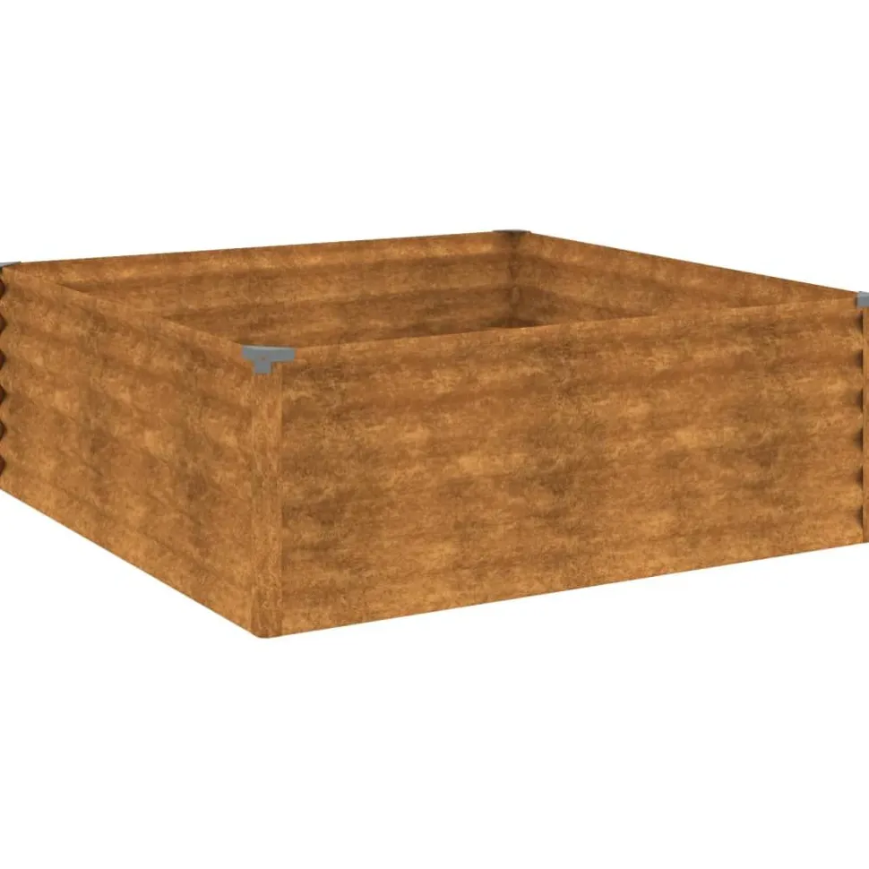 Istutuslaatikko 100x100x36 cm corten-teräs