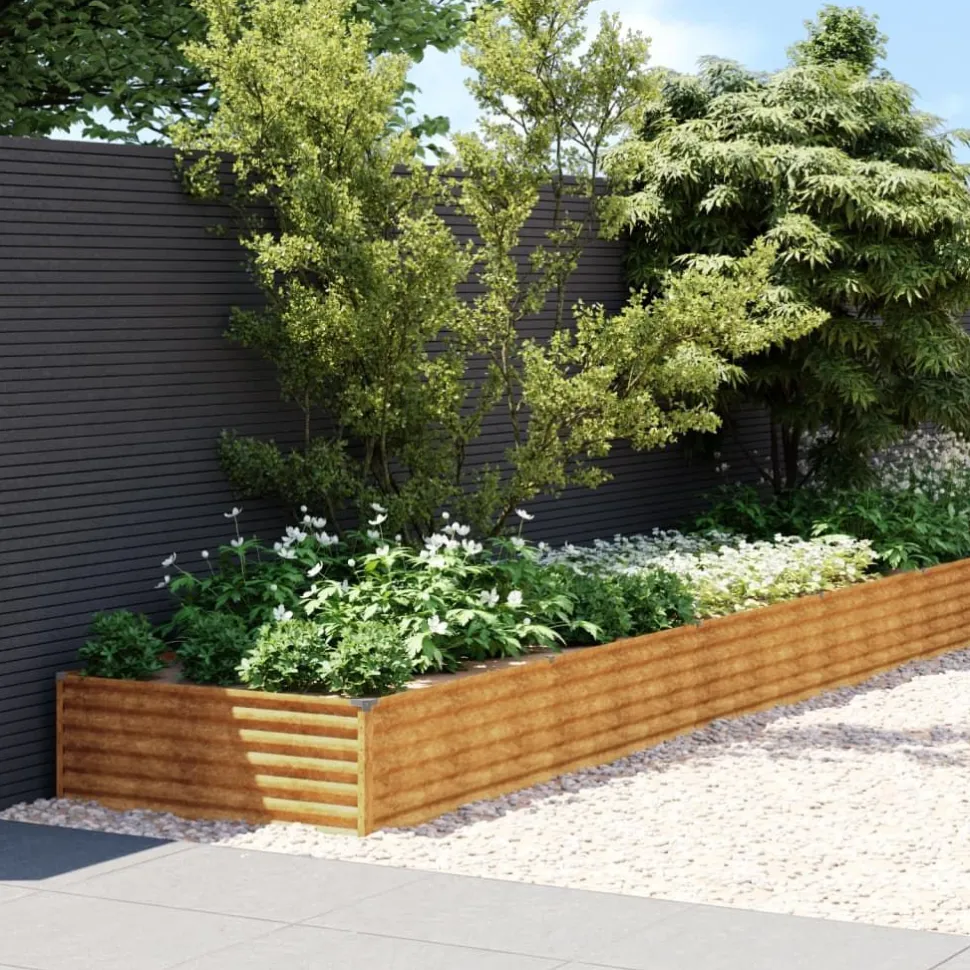 Istutuslaatikko 1150x100x36 cm corten-teräs